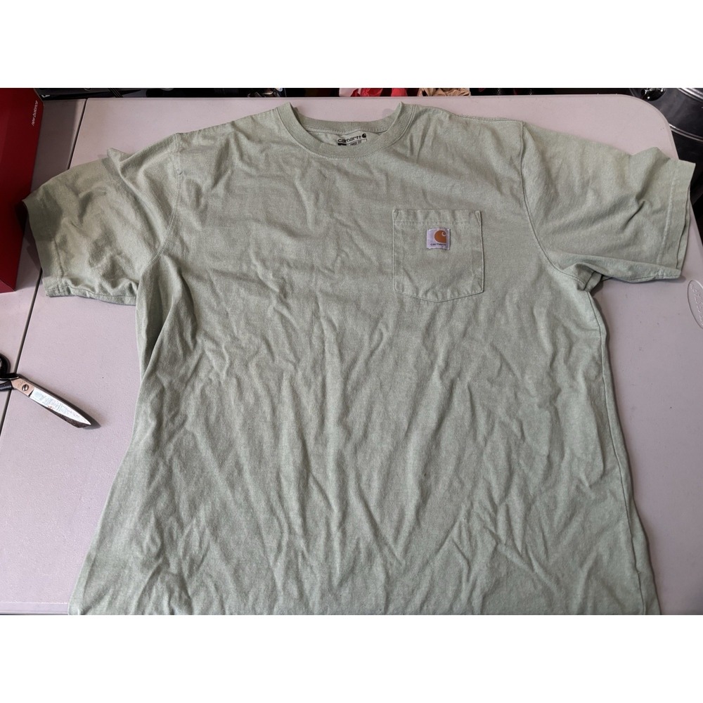 Carhartt K87 Pocket T Shirt Light Green XL Loose Fit